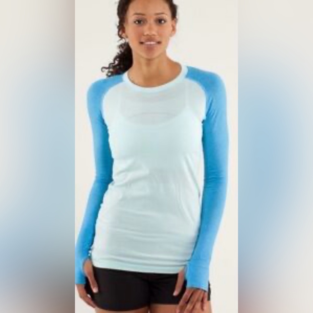 Women’s Lululemon Swiftly Tech Long Sleeve Aquamarine Beach Blue Sz
4 - Picture 1 of 10